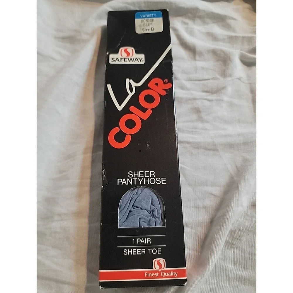 Safeway LA Colors‎ Size B Bonnie Blue Sheer Panty Hose Sheer Toe